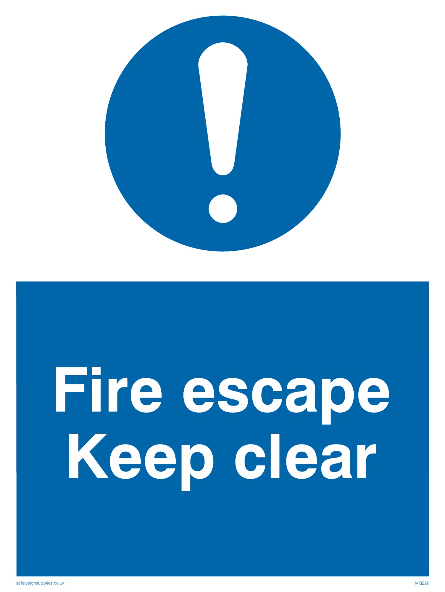 Pack of five - Fire Escape Keep Clear Sign - 150x200mm - A5P