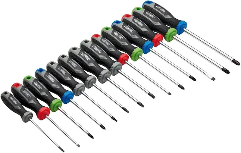 Conjunto de 14 chaves de fendas de empunhadura suave com Draper TX-Star® - 13437 - pontas magnéticas, lâminas CRV