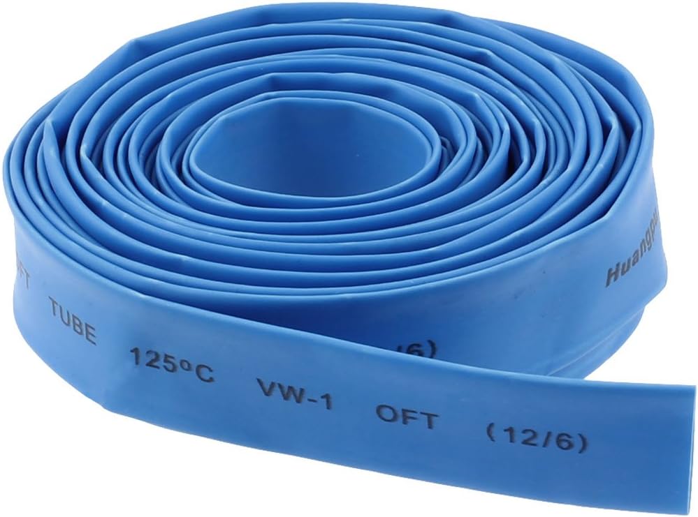 12mm Dia Ratio 21 Heat Shrinkable Tube Shrink Tubing 5M Blue Amazon