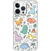 MOSNOVO Case for iPhone 14 Pro Max, [Compatible with Magsafe] [Buffertech 6.6ft Military-Grade Drop Protection] [Anti Peel Off Tech] Clear Phone Case Design - Dinosaur Land
