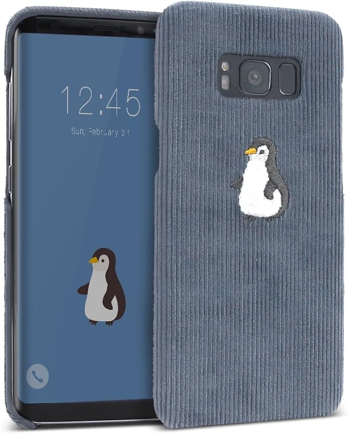 Amazon Designskin Galaxy S8 Plusケース コーデュロイブール 刺繍入りソフト生地 スリム 薄型 軽量 ノンスリップグリップ 豪華 キュート ユニーク ファッション 刺繍デザイン キャラクター ハードカバー ブルー Gs8pwbcb7302 ケース カバー 通販