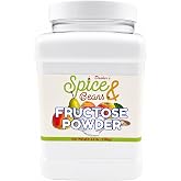 Fructose Powder 2.5 lb | Pure Crystalline Fructose Sweetener | Baking, Drinks, Desserts, Smoothies &amp; Recipes | Bulk Container | Dasher&rsquo;s Spice &amp; Beans