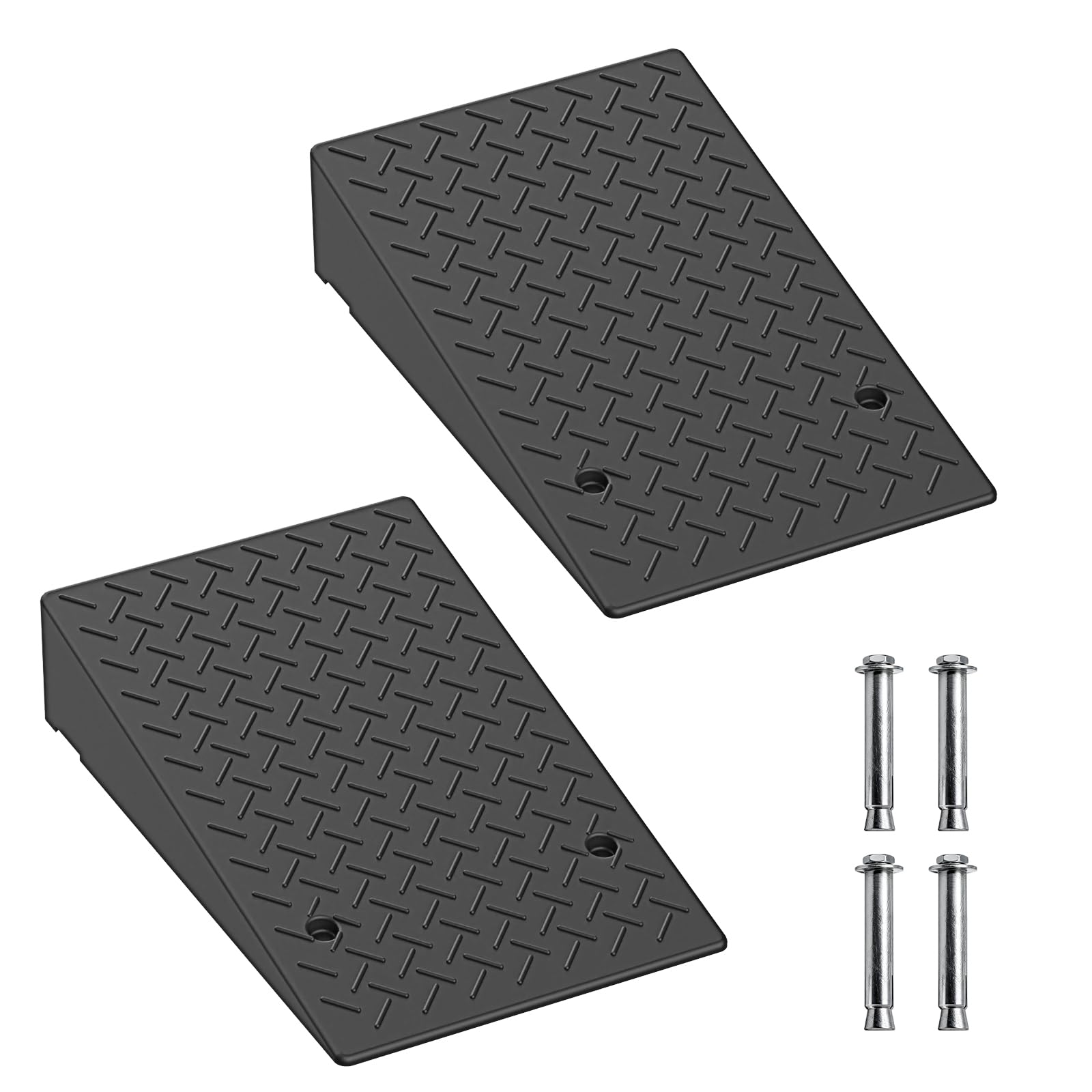 Photo 1 of 9.1" Rise Rubber Threshold ramp for Doorway/Cars, Step/Stair Rubber ramp with with Non-Slip Surface for wheelchairs/Curb/shed, 2200Pounds Load Capacity.