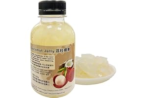 Miboba Lychee Coconut Jelly for Bubble Tea, Diced Nata De Coco Jellies Topping for Dessert, Coconut Jellies for Milk Tea Drin