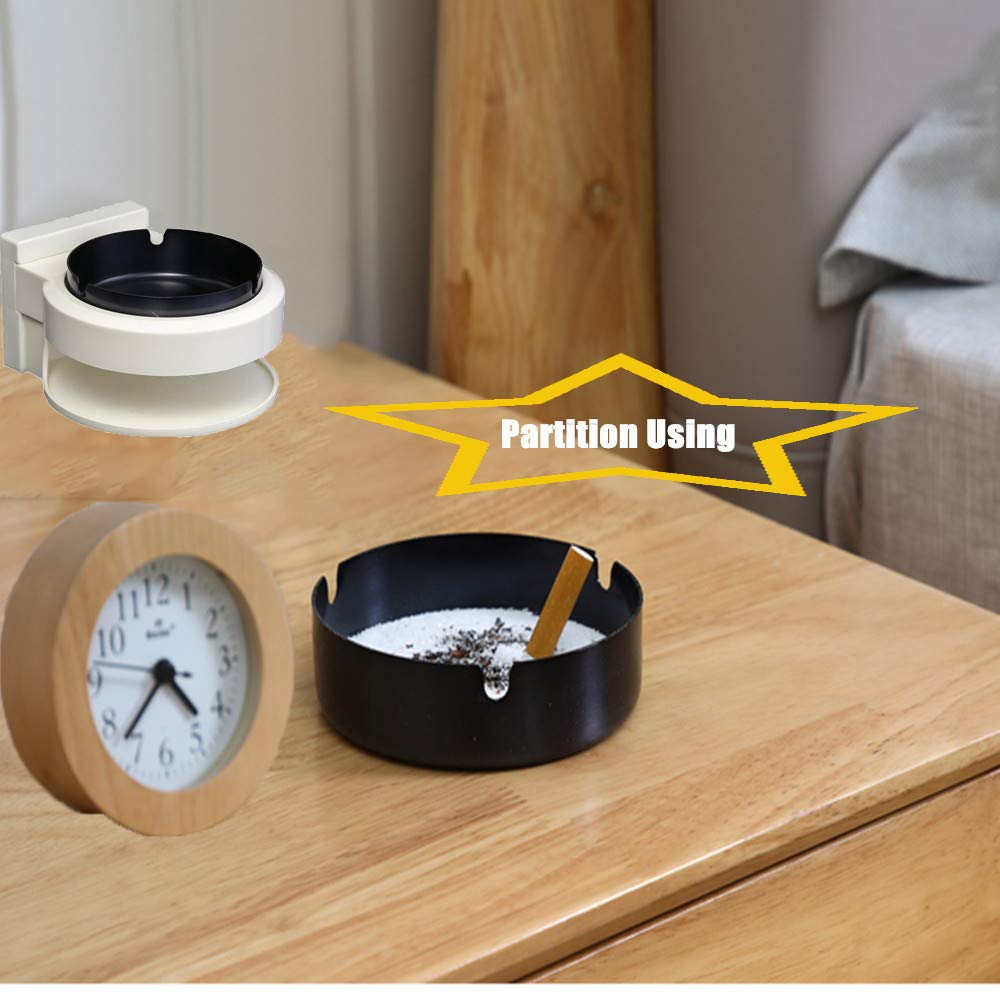 VSTYLE Cigarettes Ashtray, Stainless Steel Wall Mounted Indoor Ashtray Hanging Tray Punch-Free Suction Cup with Smoker Container for Bathroom Toilet Porch Hotel Hallway Kitchen