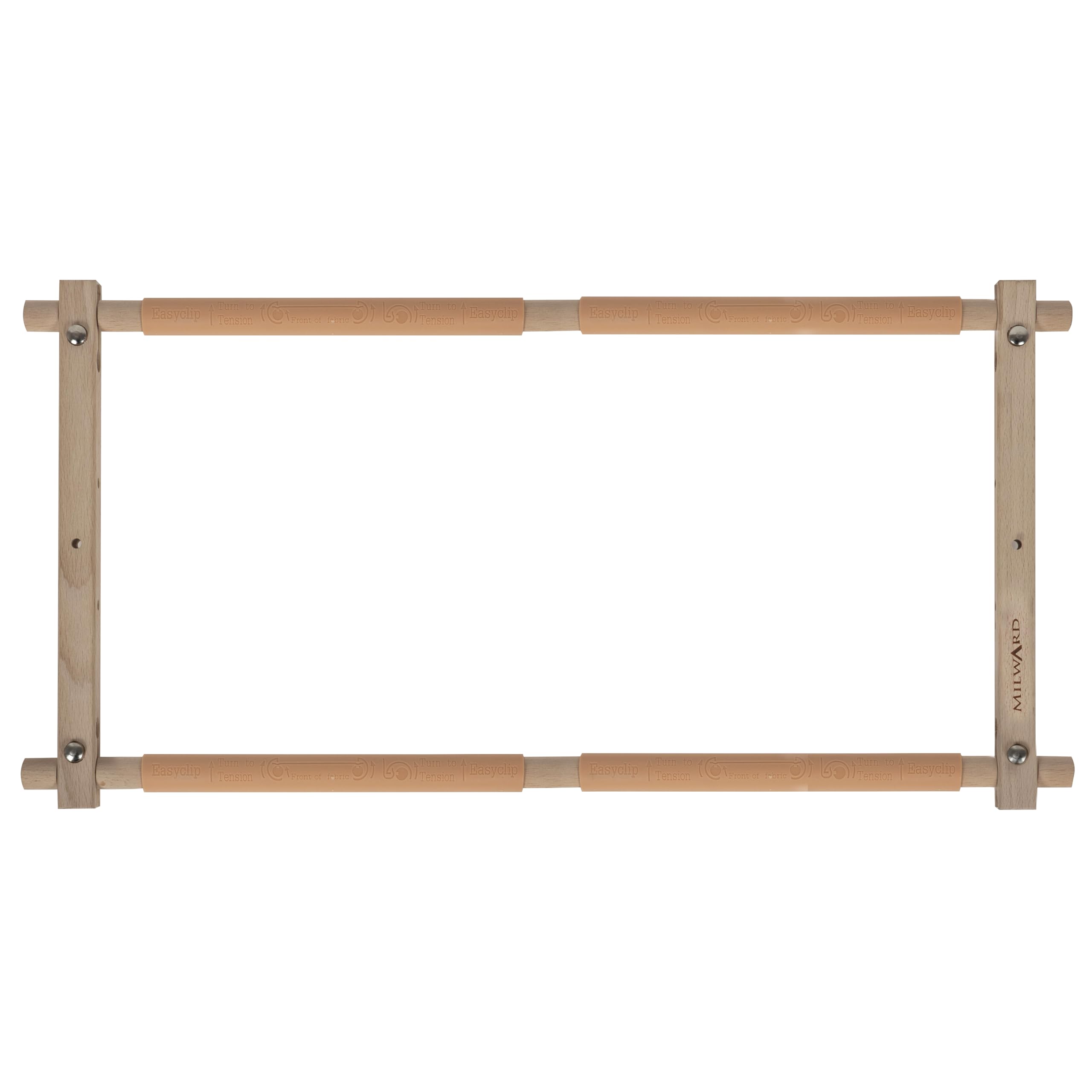 Milward Rotating Tapestry Frame – 53.3 x 30.5cm (21 x 12”) Clip On Scroll Frame for Embroidery, Cross Stitch, Needlework, Quilting – Beech Wood