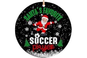 Sportyzen 2024 Christmas Ornament - Santa's Favorite Soccer Player Ceramic Ornament, Tree Decor Gifts for Soccer Player, Gift-Ready Keepsake for Soccer Enthusiasts, Family, Friends