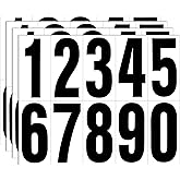 Reflective Number Stickers, 4 Sets 4 Inch Vinyl Waterproof Black Mailbox Numbers for Outside, Strong Self-Adhesive House Numbers Decals for Mailbox Door Signs Trucks