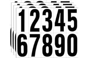 AIQINHU Reflective Number Stickers, 4 Sets 4 Inch Vinyl Waterproof Black Mailbox Numbers for Outside, Strong Self-Adhesive House Numbers Decals for Mailbox Door Signs Trucks