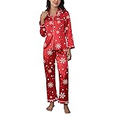 CloudLike Women Silk Satin Pajamas Sets 2 Piece Fall Pj Long Sleeve Button Down Sleepwear Nightwear Mathching Loungewear