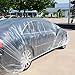 TopSoon Clear Plastic Car Cover with Elastic Band Disposable Car Cover Plastic Auto Cover Waterproof Universal Fit 22-Feet by 12-Feet