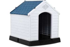 Giantex Dog House for Medium Dogs, Waterproof Plastic Dog Houses with Air Vents and Elevated Floor, Easy to Assemble, Outdoor