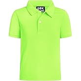 QBK Toddler to Youth Boys' Performance Polo Kids Collared Golf Shirt School Uniform