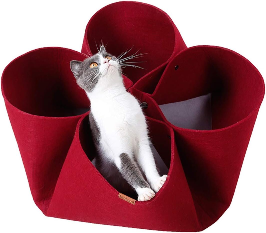VICTORIE Folding Pet House Play Tent Bed Kennel Indoor Outdoor for Dogs Cats Puppy Rabbits Small Animals Flower Red