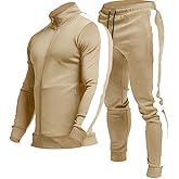 TEZO Men's Casual Active Tracksuits Full Zip Sports Jogging Suits Sets Athletic Running 2 Piece Sweatsuits with Zip Pockets