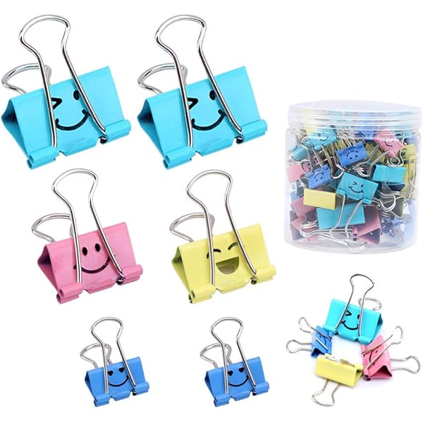 Lot of 12 Yellow Back to School Paper Clips with Smiley Face Paper Clip