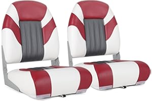 NORTHCAPTAIN Deluxe Marine High Back Folding Boat Seat,Stainless Steel Screws Included