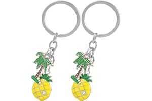 JOINPAYA 2pcs Coconut Palm Tree Keychain Set, Metal Key Chains with Pendant for Women, Backpack and Purse