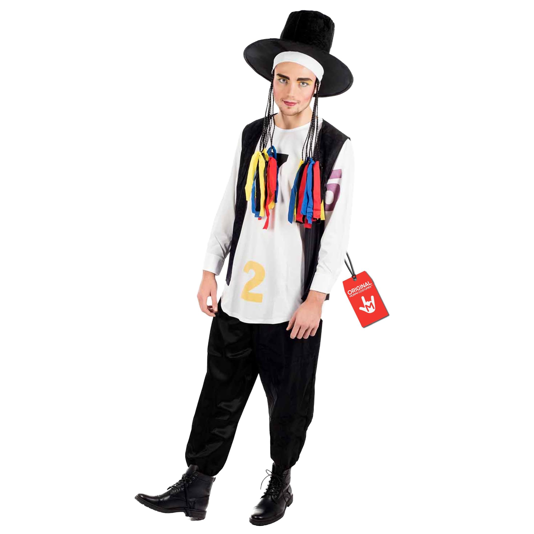 Morph Mens 1980s Pop Star Costume, 80s Pop Culture Outfit for Adults, Retro 80s Mens Costume, Party Wear, X-Large