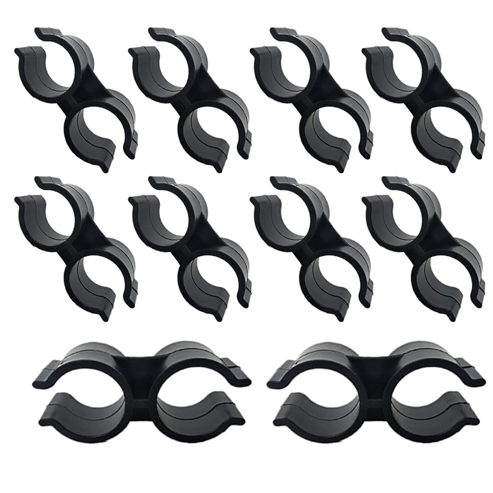 Photo 1 of SCRTB Double Pipe Clamp 10 Pcs Pipe Clamp Connection,Shelf Pole Connector,Double Port Pipe Clamps,Warehouse Supermarket Shelf Link Clip Fastener Accessories