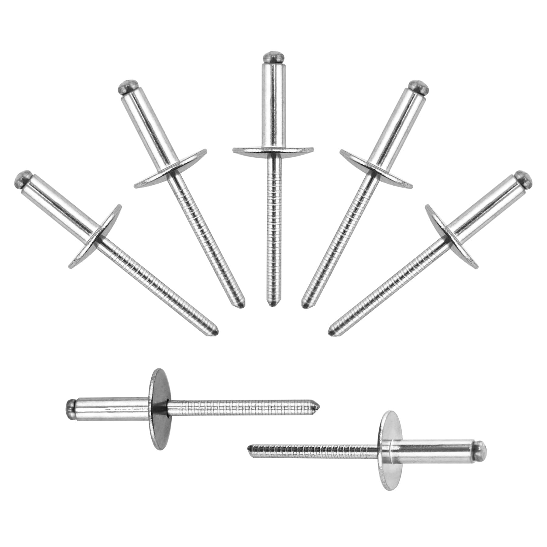 Photo 1 of 100pcs All Stainless Steel Large Flange Blind Rivets,3/16 * 5/8" Open End Stainless Steel Rivets,4.8 * 16 Pop Blind Rivet