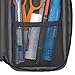 LIHIT LAB Large Capacity Zipper Pencil Case For School Office College, Big Capacity 4 Compartments Pencil Bag Holder Adults Teen Boys Girls, Travel Cosmetics Storage, Jet Black (A7551-124)