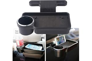 ATMOMO Car Headrest Cup Holder Multifunctional Foldable Car Headrest Seat Back Organizer Cup Plate for Drink Pocket Food Tray