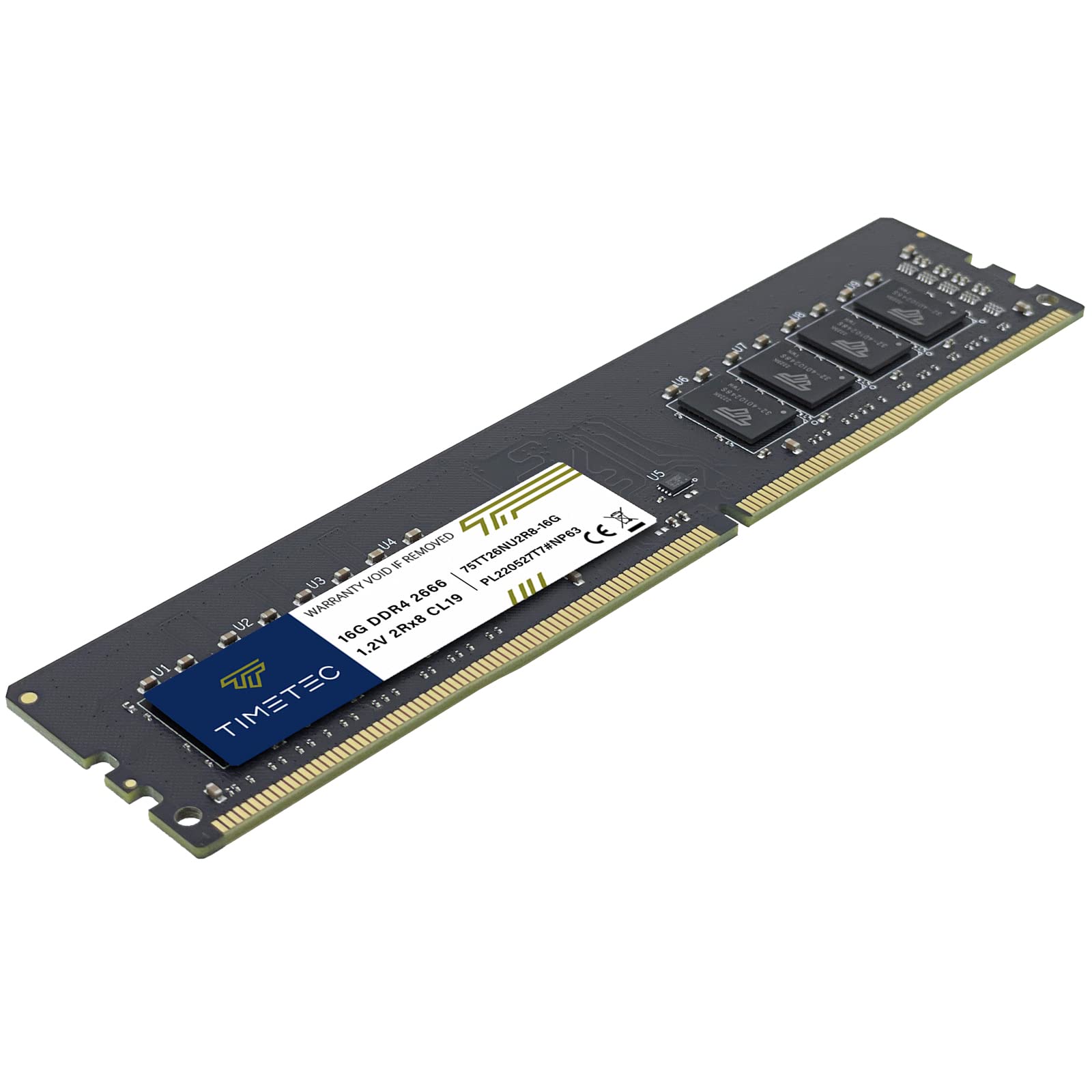 Timetec 32GB KIT(2x16GB) DDR4 2666MHz PC4-21300 Non-ECC Unbuffered 1.2V CL19 2Rx8 Dual Rank 288 Pin UDIMM Desktop Memory RAM Module Upgrade (32GB KIT(2x16GB))