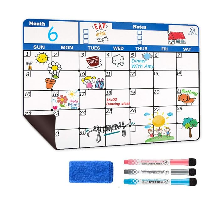 Calendario magnético de borrado en seco, calendario magnético para ...