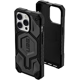 UAG Monarch Pro for iPhone 14 Pros Case, MagSafe Compatible, Silver | MagSafe Compatible, Multi-Layer Protection, Top-Grain Leather Inlay, Featherlight, Traction Grip, Military Grade Drop Tested