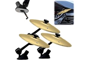 Car Drum Cymbal Air Vent, Fun Music Gadget for Drivers & Drummers, Easy Install on Dashboards & Vents, Crisp Metallic Sound -