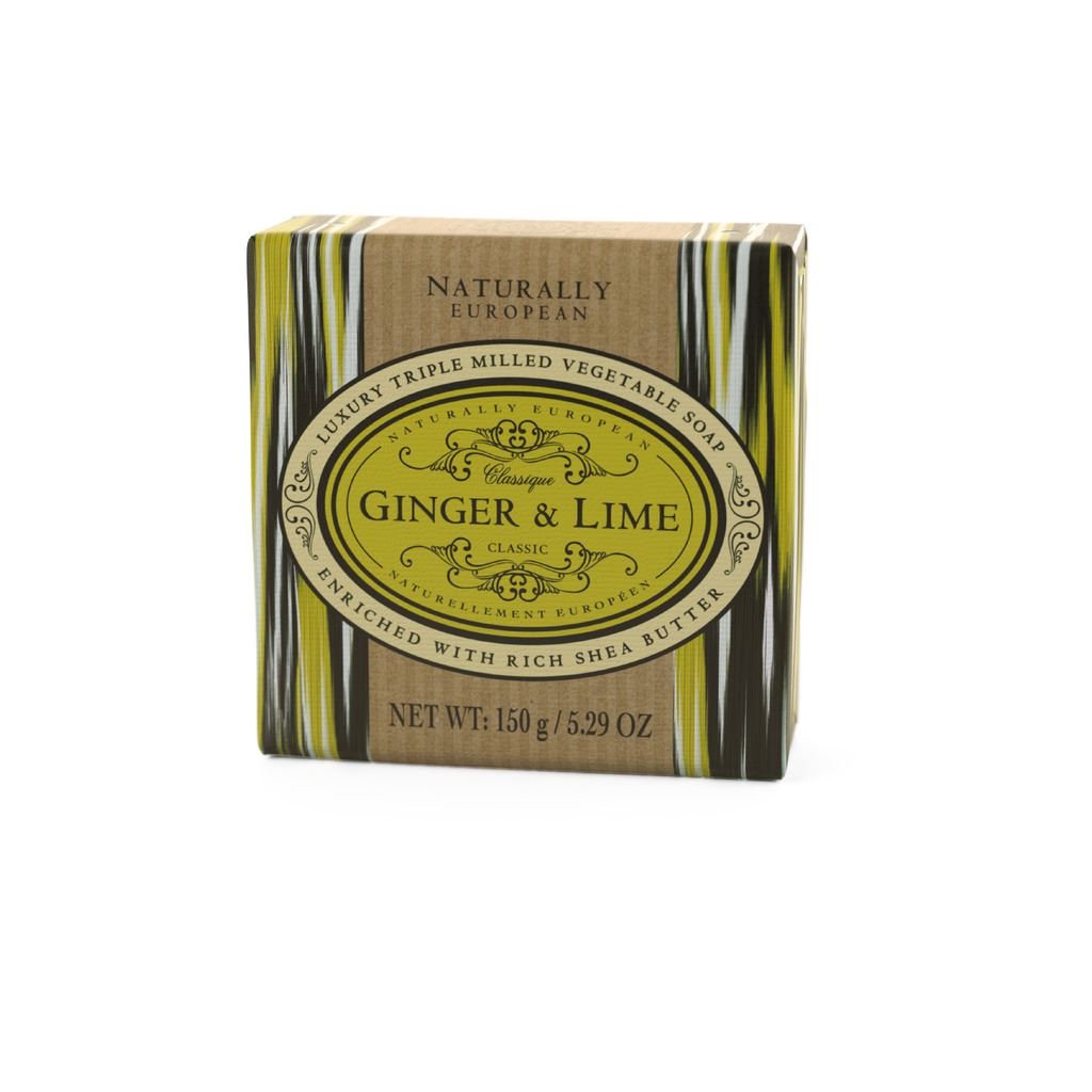 Naturally European Luxury Triple Milled Soap Bar - Ginger & Lime 150g