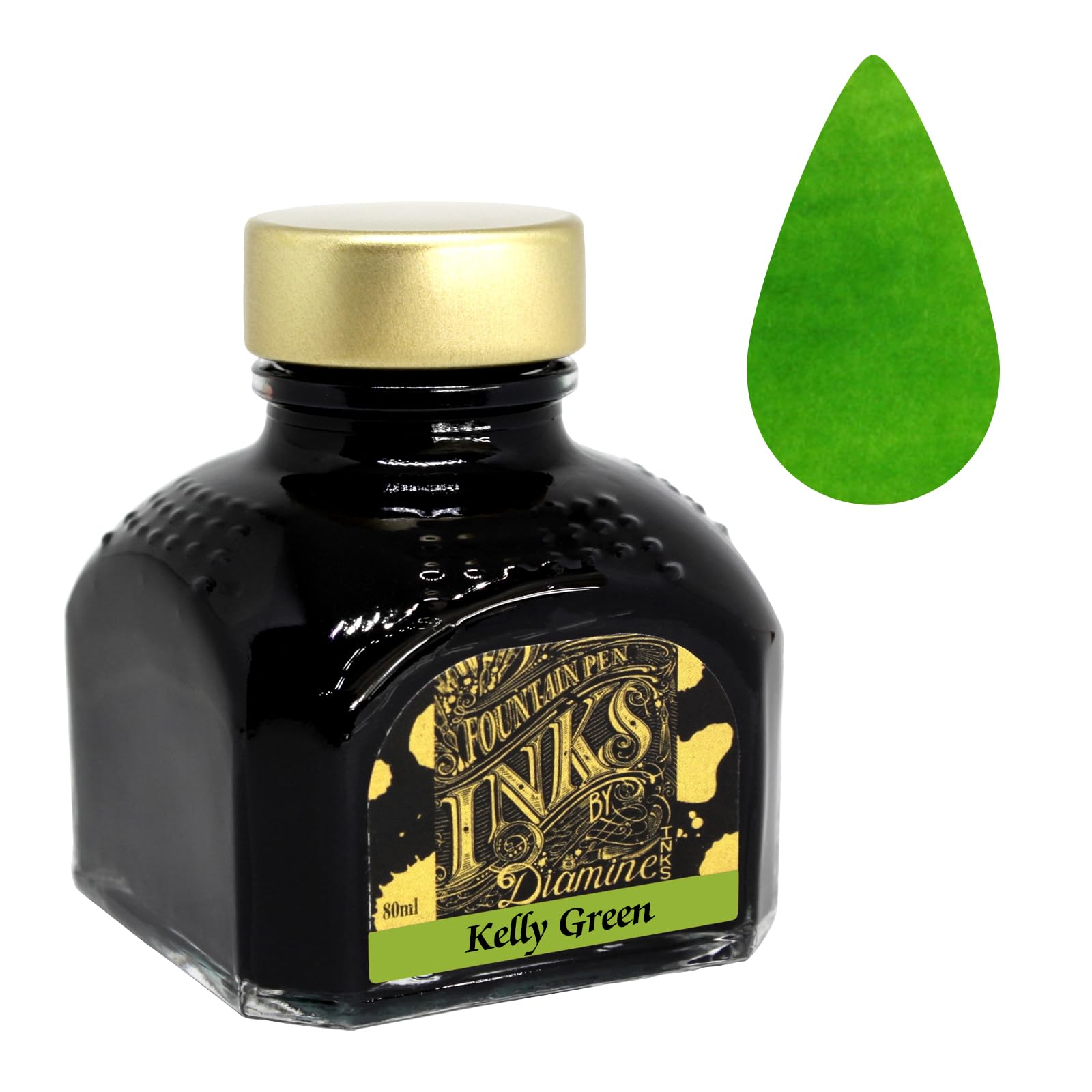 Diamine 80ml Kelly Green fountain pen ink bottle