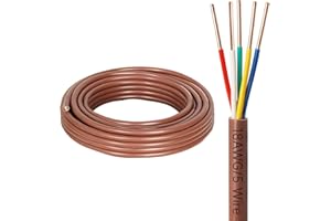 YDDECW Thermostat Wire - 18/5 10FT Solid Copper 18 Gauge 5 Conductor Power Circuit Cable for Heating & air Conditioning Equipment, doorbells and Other Indoor/Outdoor Low Voltage Applications Use