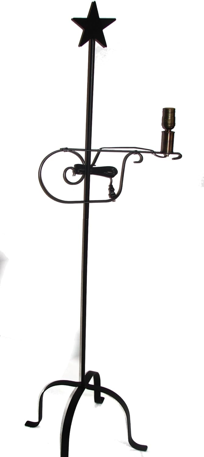 Amazon Com Wrought Iron Floor Lamp Star Top Amish Made Home