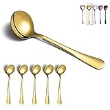 Gold Soup Spoons, Kyraton 6 Pieces Stainless Steel