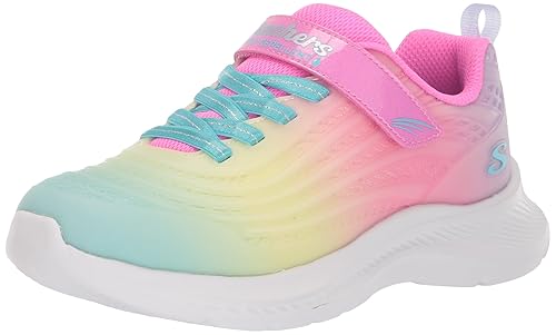 Skechers Girls Jumpsters 2.0-Blurred Dream Sneaker, Pink/Multi, 2 Little Kid