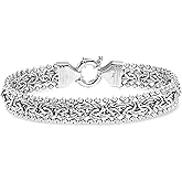 LeCalla Italian 925 Sterling Silver Byzantine Bracelets for Women | Handmade Classic Byzantine Link Chain Bracelet Jewelry Gift for Her Mom Wife