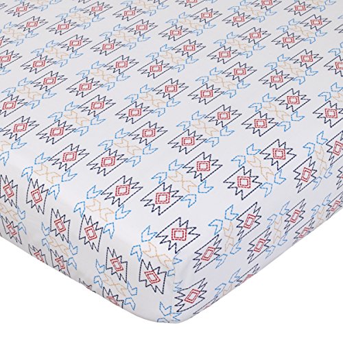 NoJo Teepee Crib Bedding, 4 Piece Set, Navy, Red, Ivory