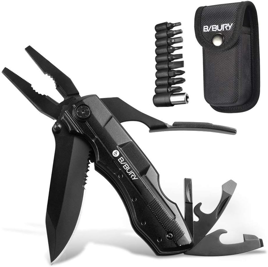 Bibury 5 in 1 Multitools, Foldable Pliers Multitool Stainless Steel