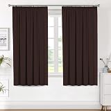 H.Versailtex Blackout Curtains 46x72 Set of 2 Pencil Pleat Brown Thermal view 2