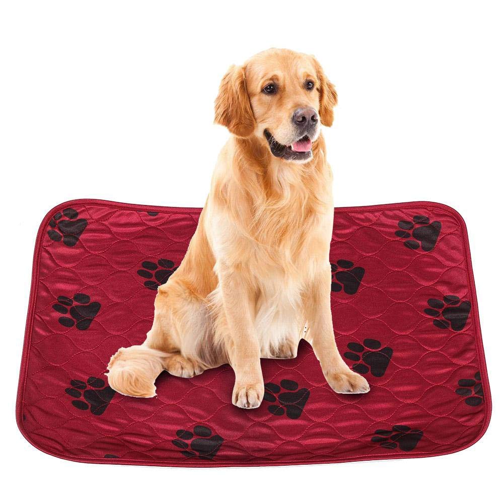 Premium Multi-Use Washable Reusable Dog Pee Pads, Waterproof Training Mat for Dogs and Cats - Urine Absorbent for Bedding, Feeding, Whelping, Ideal for House Training (40x60cm Red)