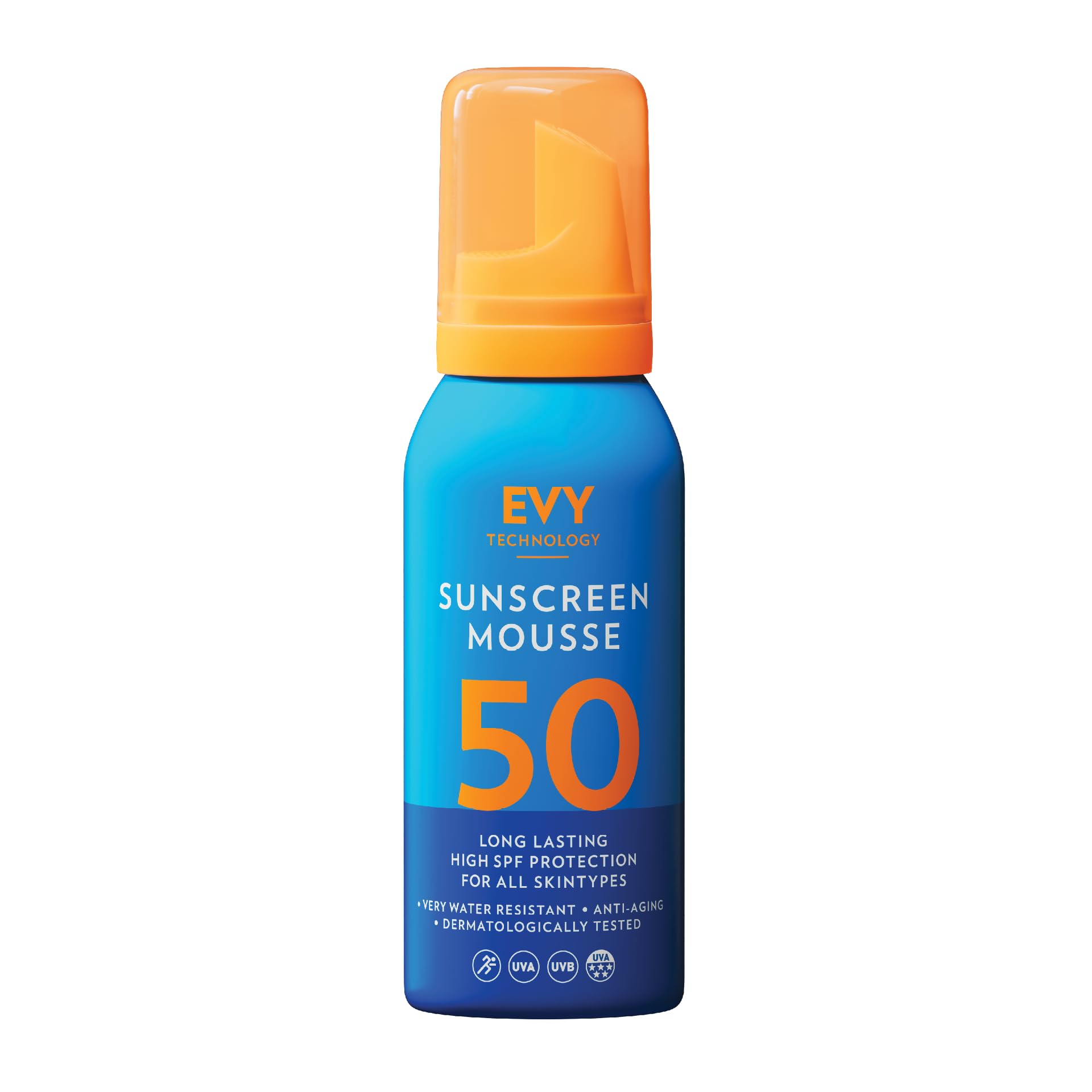EVY Sport LSF50 Outdoor Sonnenschutz Mousse - extrem schweiß- und wasserfest, lang wirksame, pflegende Sonnencreme. Ohne Mikroplastik, parfümfrei, vegan