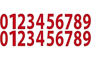 FIVE STAR GRAPHICS 0-9 Red Vinyl Number Stickers (2 of Each Number) - Choose Size from 1/2" to 12" (V446) (1")