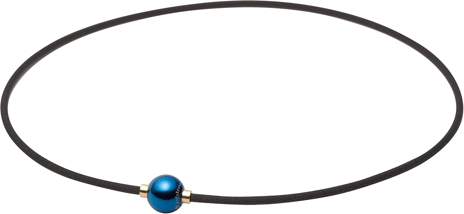 phiten [Yuzuru Hanyu Joueur Articles favoris] Collier RAKUWA Cou Terre Couleur Boule Miroir X100 40cm