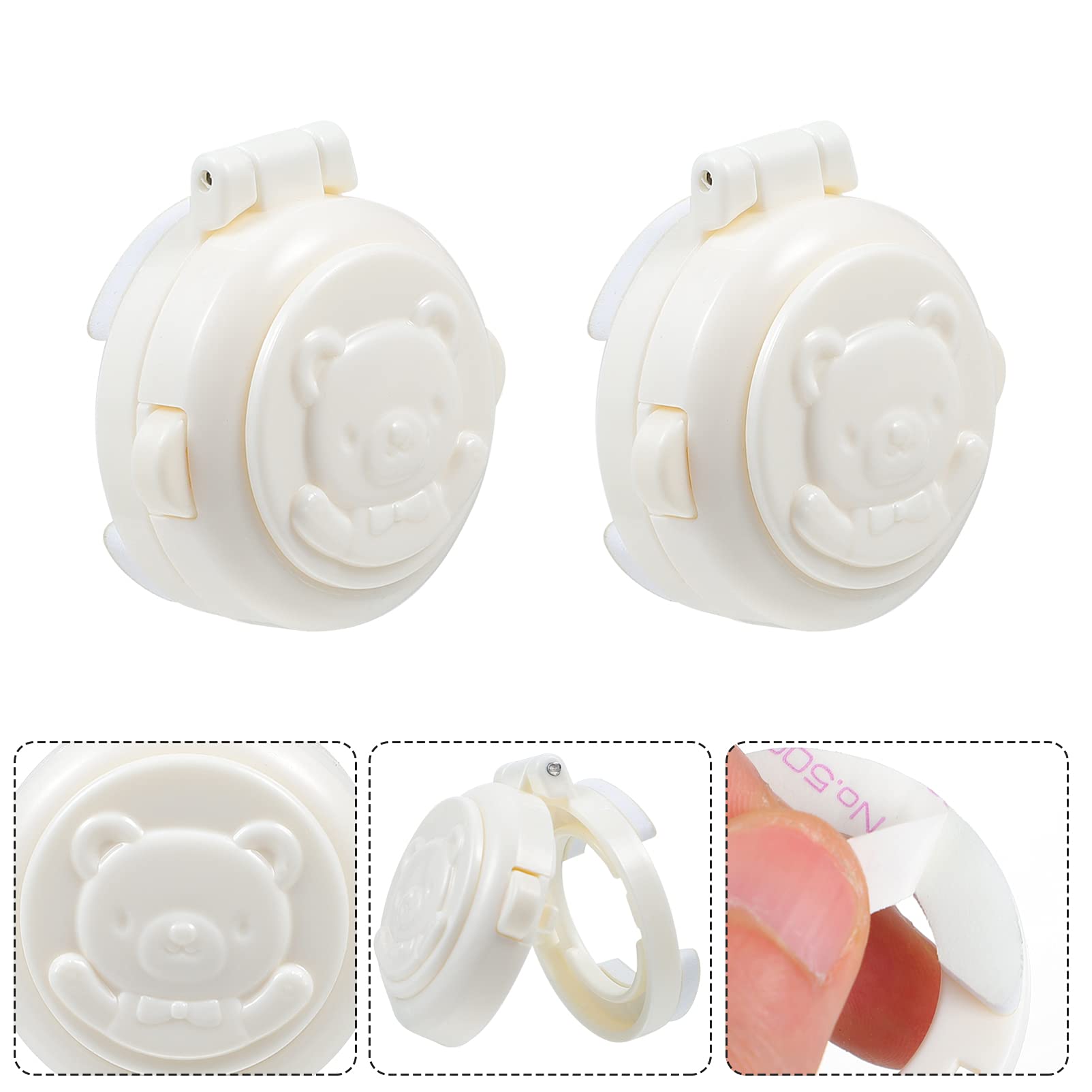 DOITOOL 4 Pcs Child Proof Button Covers, Washing Machine Button Covers Child Lock, Gas Stove Child Safety Knob Locks, Baby Proof Button Cover, Prevent Pressing Device for Stove Refrigerator Washer