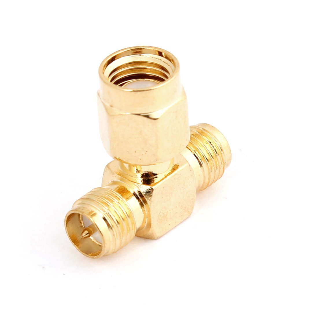 sourcing map RP-SMA Male to Double RP-SMA Female Coaxial Cable Adapter for Router NIC