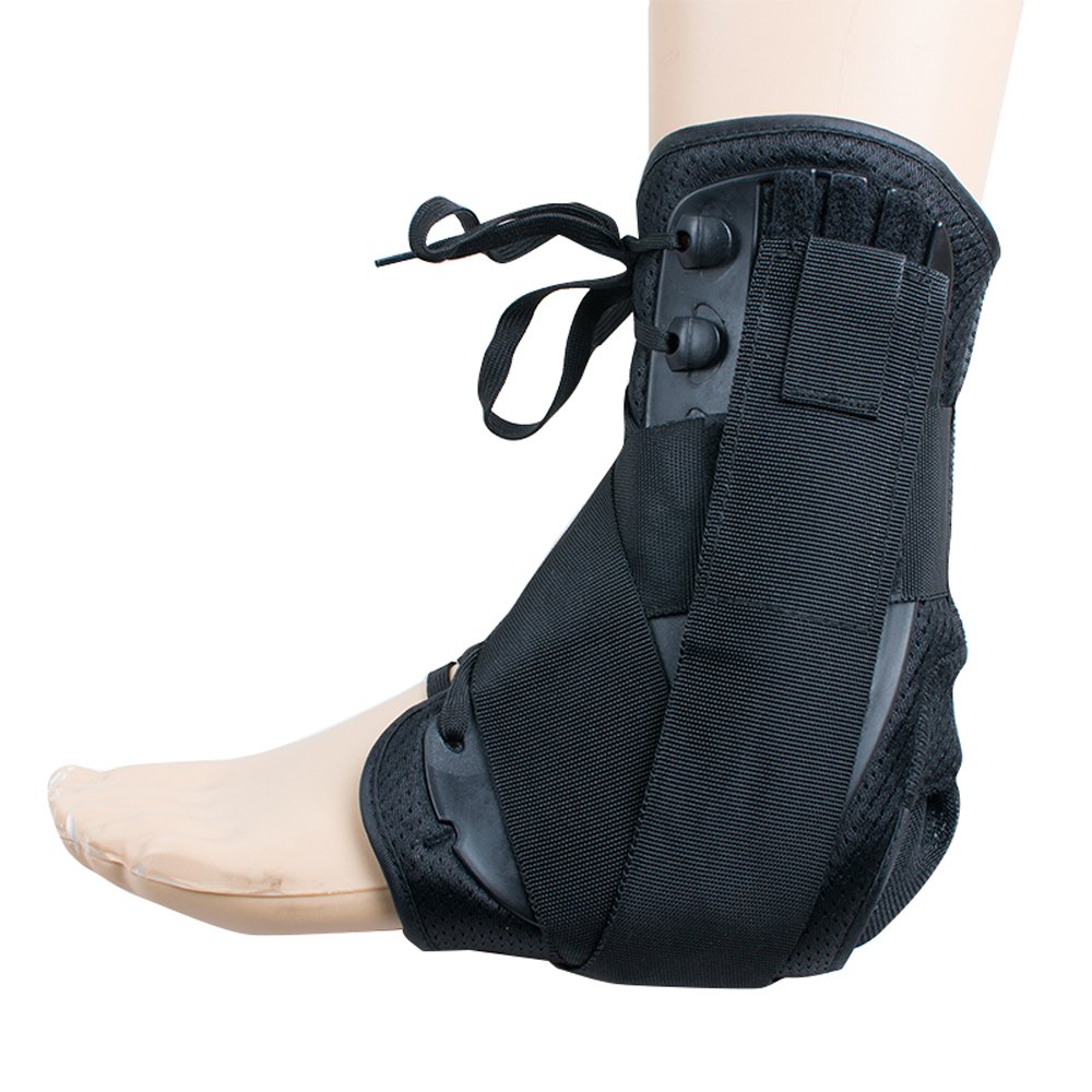 funwill Ankle Stabilizer Brace Support Guard Protector for Joint Pain, Athletic Injuries, Recovery, Sprains - with Adjustable Straps for Left or Right Foot (l)