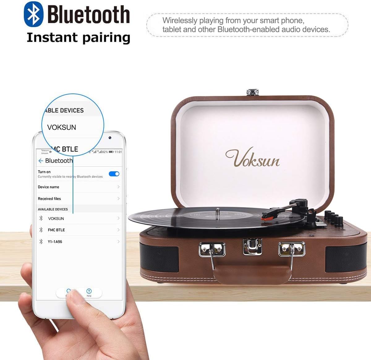 Giradischi Denver Con Valigia - 3 Velocità, Altoparlanti Integrati E USB - Foto 5