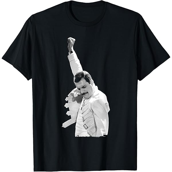 Amazon.com: Queen Freddie Mercury in Blue Trousers T-shirt - White